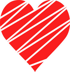 Red heart set clipart design illustration