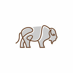 bison line unique animal logo icon designs icon vector