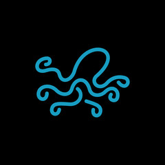 Fototapeta premium Minimalist octopus line logo design