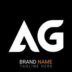 Ag Letter Logo design. black background.