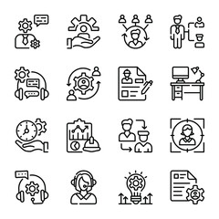 Collection of HR Services Linear Icons 