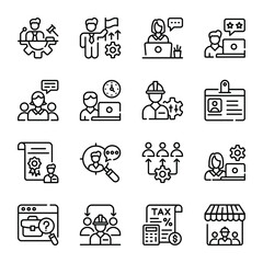 Set of HR Management Linear Icons 