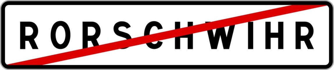 Panneau sortie ville agglomération Rorschwihr / Town exit sign Rorschwihr