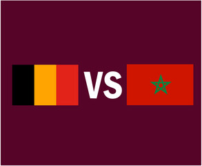 Belgium And United States Flag Emblem Symbol Design Europe And Africa football Final Vector European And African Countries Football Teams Illustration