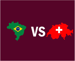 Brazil And Switzerland Map Symbol Design Europe And Latin America football Final Vector Europen And Latin American Countries Football Teams Illustration