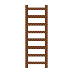 Isolated pixel wooden ladder icon 8 bit design Vector