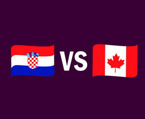 Croatia And Canada Flag Ribbon Symbol Design Europe And North America football Final Vector European And North American Countries Football Teams Illustration