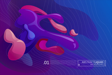 Abstract Liquid Background Template Illustration. 