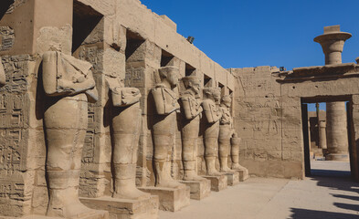 View to the Hall of Caryatids in Karnak Temple near Luxor, Egypt  