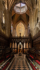 Fototapeta na wymiar view of the High Altar choir and Presbytery in the Ely Cathedral