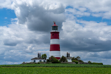 Fototapeta na wymiar view of the historic Happisburgh Lighthouse on the North Norfolk coast of England