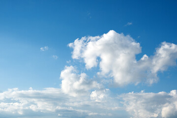 White clouds in the blue sky