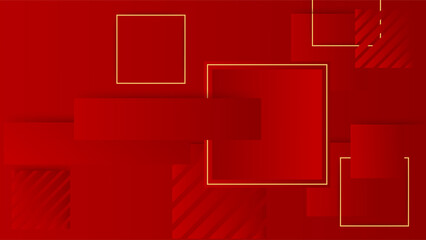 Red and gold background with lines abstract shapes