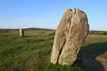 The Trippet Stones Bodmin Moor at sunset on the Summer Solstice