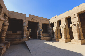 View to the Hall of Caryatids in Karnak Temple near Luxor, Egypt  