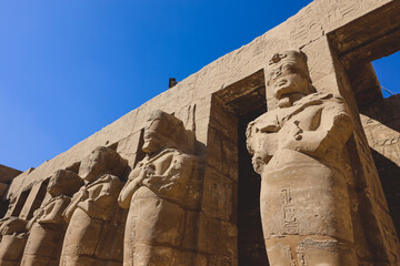 View to the Hall of Caryatids in Karnak Temple near Luxor, Egypt  