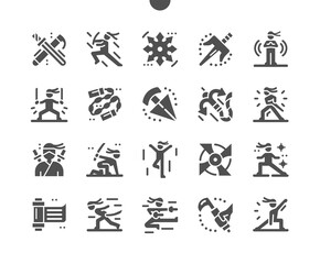 Ninja. Katana and scabbard. Kaginawa. Action, asia, combat, battle, warrior, training. Vector Solid Icons. Simple Pictogram