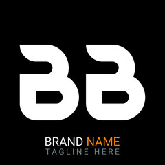Bb Letter Logo design. black background.