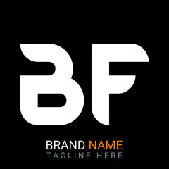 Bf Letter Logo design. black background.