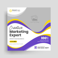 Obraz premium Digital marketing social media post design | company promotion post | instagram post web banner design template.