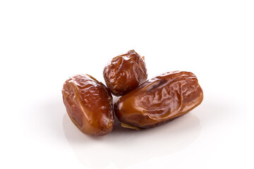 Date fruit close up isolated on white background
