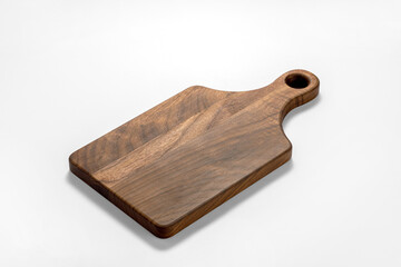 Burnt wood cutting board on white background