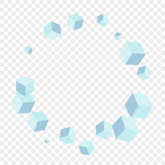 Gray Cube Background Transparent Vector. Geometric Concept Design. Monochrome Square Light Texture. Element Illustration. Grey Modern Cubic.