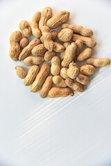Peanuts in a shell on a white background