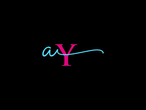 Abstract Ay A y Colorful Signature Logo Letter Vector Icon Design For boutique
