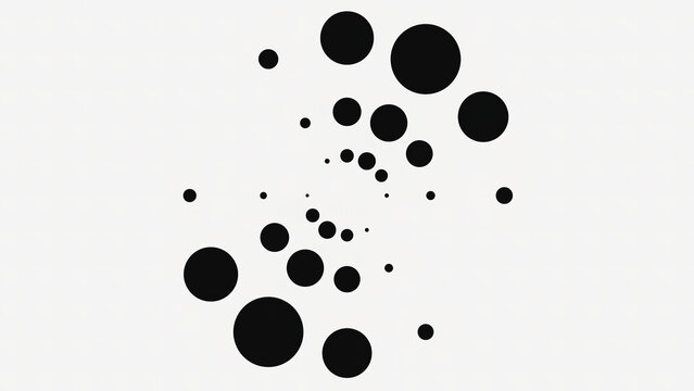 Animation with black pulsating dots in circle. Animation. Black dots in three rows pulsate in circle in style of loading background. Colored background with black dots