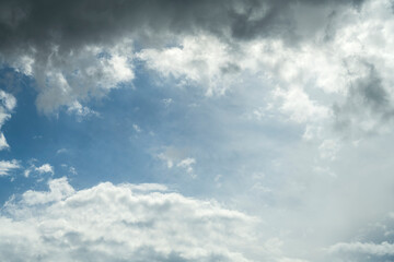 Sky background with heap clouds. Panorama
