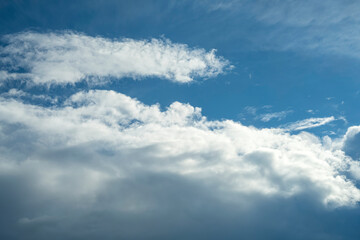 Sky background with heap clouds. Panorama