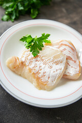 cod fish white skinless fillet fresh meal food snack on the table copy space food background rustic top view 