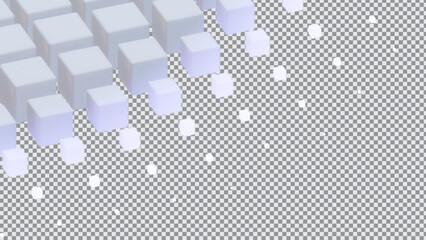 3d illustration of abstract white cubes transition design.