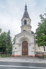 Fototapeta na wymiar Piotrkow Trybunalski, Poland - May 30, 2022: The Orthodox Church of All Saints in Piotrkow Trybunalski.