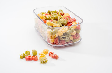 Pasta on a white background.