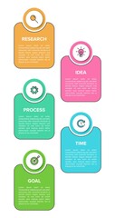 Vertical infographic design with icons and 5 options or steps. Thin line. Infographics business concept. Can be used for info graphics, flow charts, presentations, mobile web sites, printed materials.