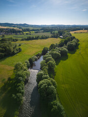 Aerial shot of river