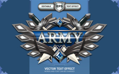 Army Badge with Editable Text Effect and Game Themed