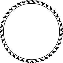 Decorative empty round frame with lines pattern. Patterned abstraction of vector design elements.