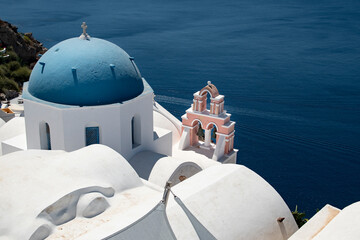 Blue Dome Churches, Oia, Santorini with Church Bells