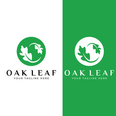 Obraz premium Autumn oak leaf logo and oak tree logo. With easy and simple editing of vector illustration.