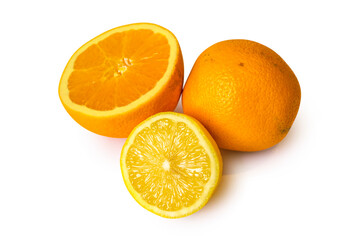 whole orange, section orange, and section lemon