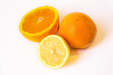 whole orange, section orange, and section lemon