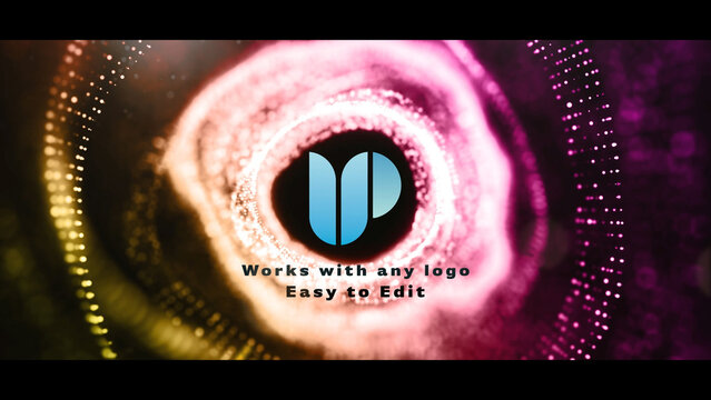Abstract Particles Logo and Text Full Frame Title