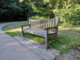 wooden bench in the park