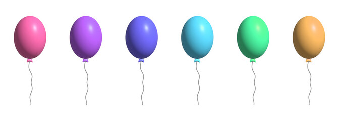 3d ballons set. Design for anniversary, birthday party. Vector illustration © WorldArt