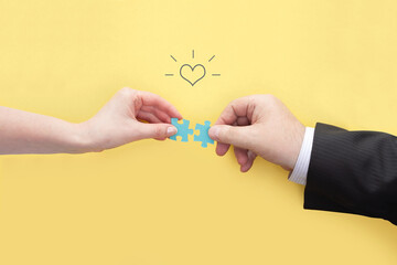 Conceptual image of the birth of love