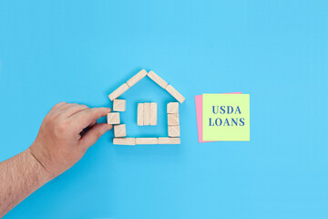 Fototapeta na wymiar Handwritten words USDA loans