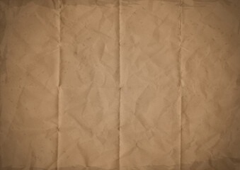 Old vintage parchment background. Vintage Empty old parchment. Folded vintage old parchment. High resolution. Old crumpled parchment.